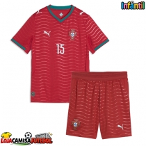 Camisa de Futebol Portugal Joao Neves #15 Equipamento Principal Infantil Mundo 2026 Manga Curta (+ Calças curtas)